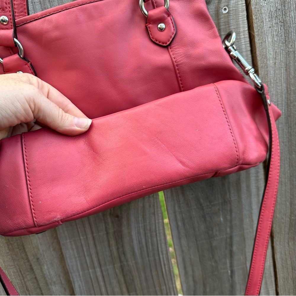 COACH DAISY LEATHER MIA F23901 SILVER/CORAL - Picture 12 of 16